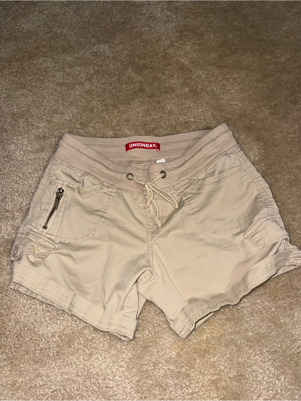 Unionbay Khaki Cargo Utility Shorts Tag XS Fits Like XXS